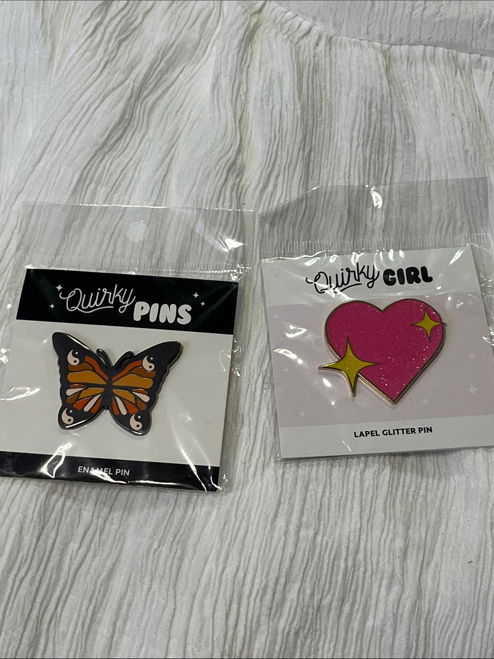 Pink Glitter Heart Brooch Pin